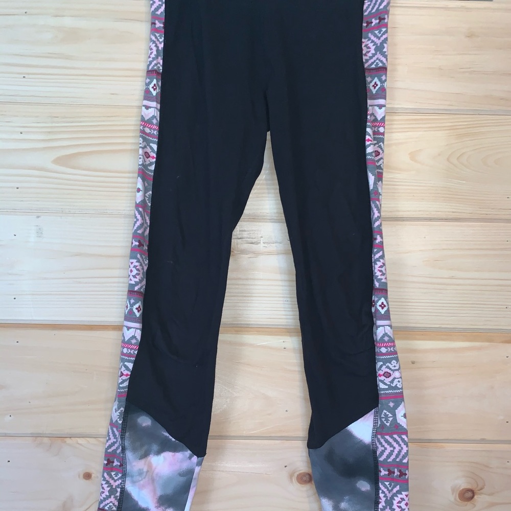 Black Justice Leggings; Pattern down side